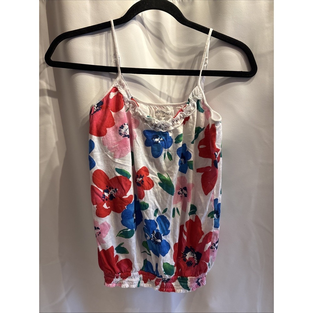 Vintage Early 2000s Y2K Aeropostale Floral Babydoll Tank Top Size Small